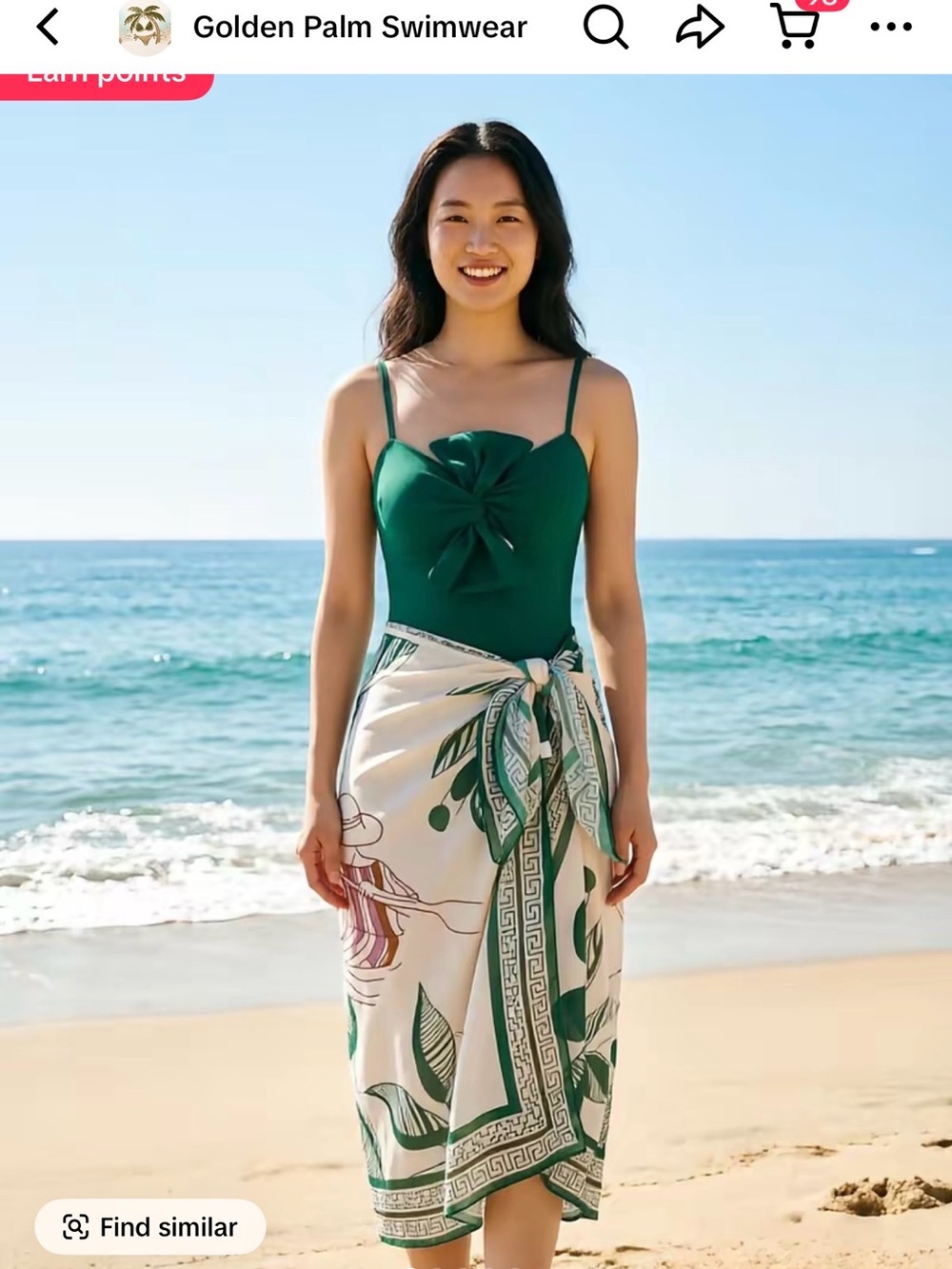 Emerald Green Twist-Front One-Piece Swimsuit